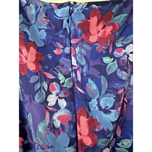 R & M Richards Women's Plus Size Floral-Print Ruffled Maxi Dress Royal Blue 22W - Picture 12 of 12